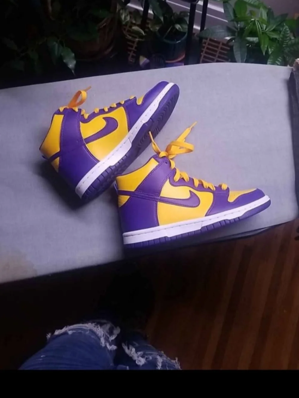 Kids High-Top Sneakers in Lakers Color Purple And Yellow- Sporty Everyday Style